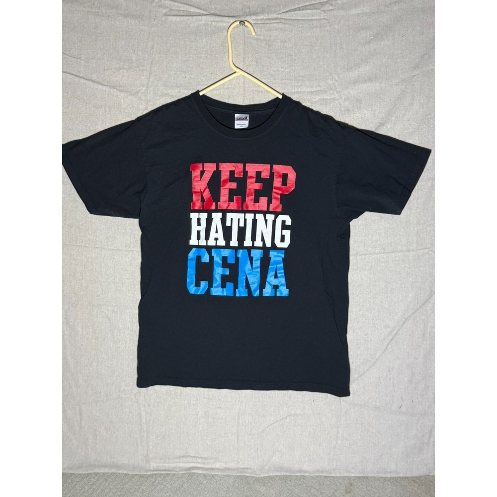 WWE John Cena Keep Hating Cena T Shirt Mens Large Black Wrestling Anvil Tee